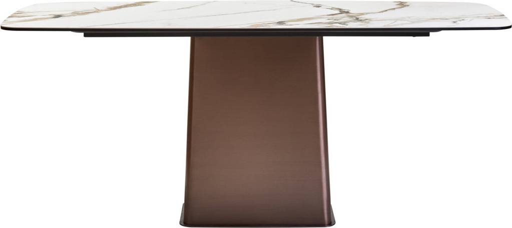 Metro Lane White Ceramic Marble Effect Rectangular Dining Table
