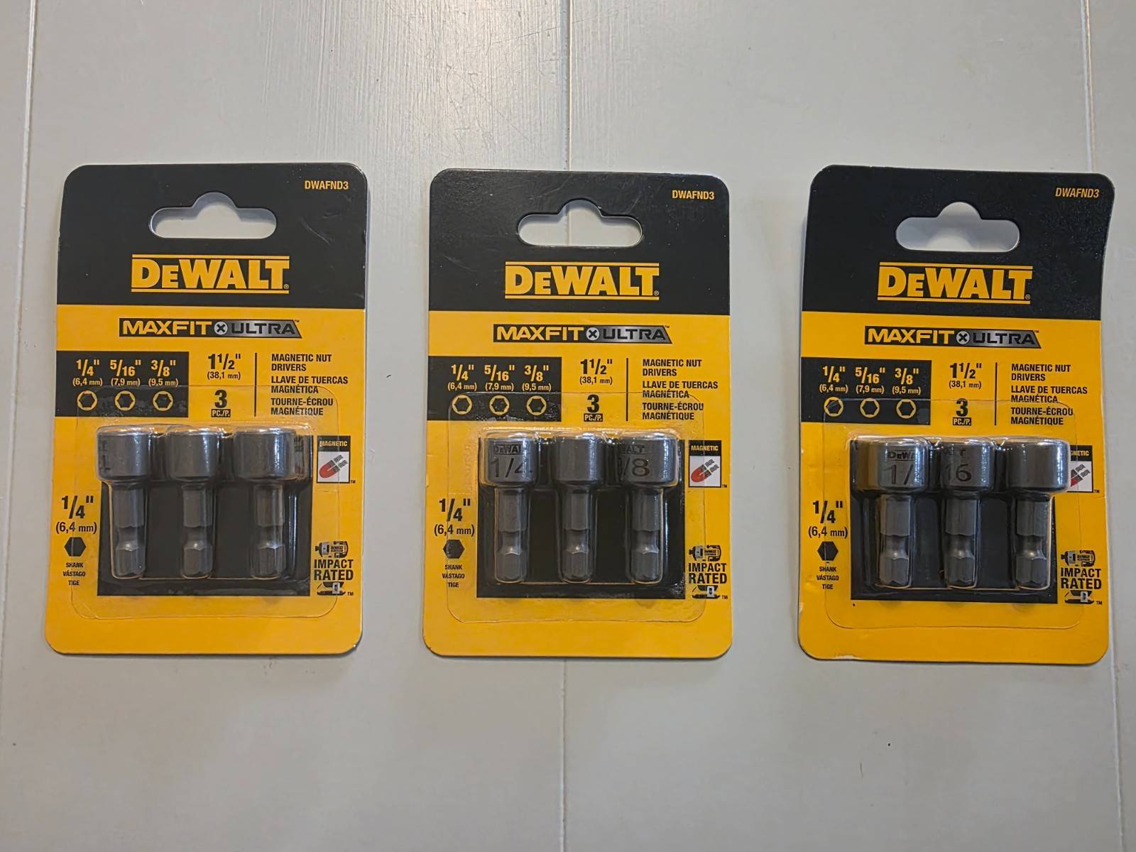 Dewalt Nut Driver Set 3 Pc Bit Screwdriver