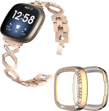 Fitbit Sense Versa 3 X-Shape Rhinestone Watch Strap