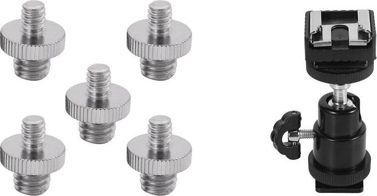 5 Pieces Metal Threaded Screw Adapter