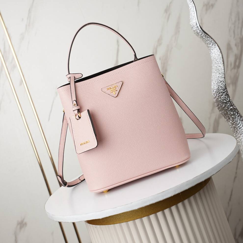 Prada Double Bucket Croc-Embossed Colorblock Bag