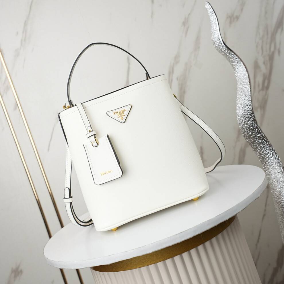 Prada Double Bucket Croc-Embossed Colorblock Bag