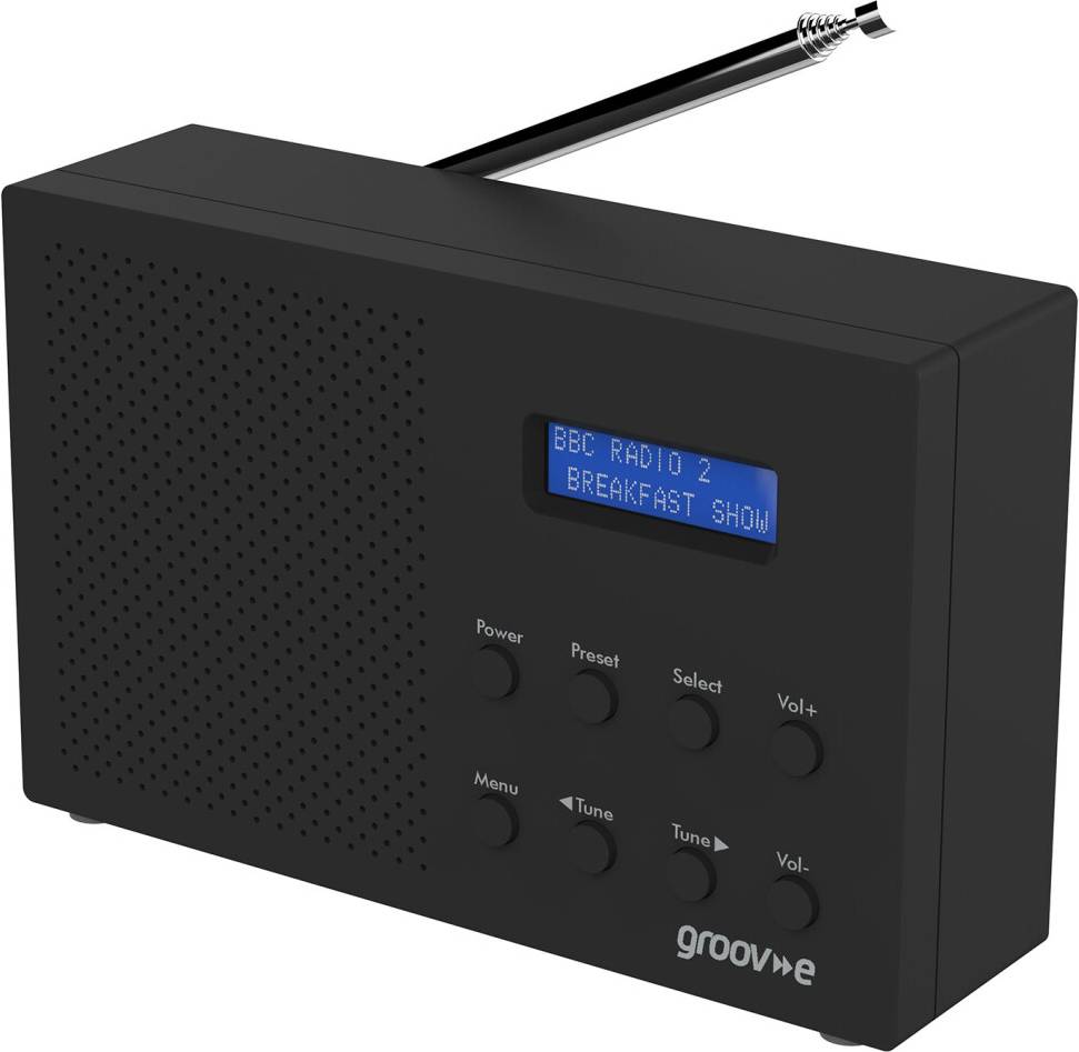 Groov-e DAB FM Digital Radio Built-In Alarm Clock Bluetooth