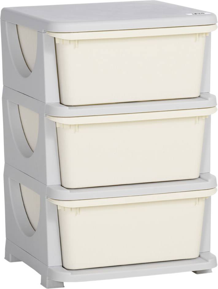 Homcom Three-Tier Kids Storage Boxes White