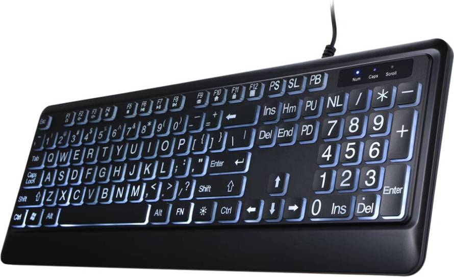 Large Print Backlit German Layout Keyboard