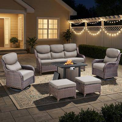 Patio sets with fire pit 30 In Outdoor Propane Fire Pit Table