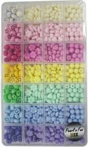 Perlemix Smiley Blomster Hjerter Rund