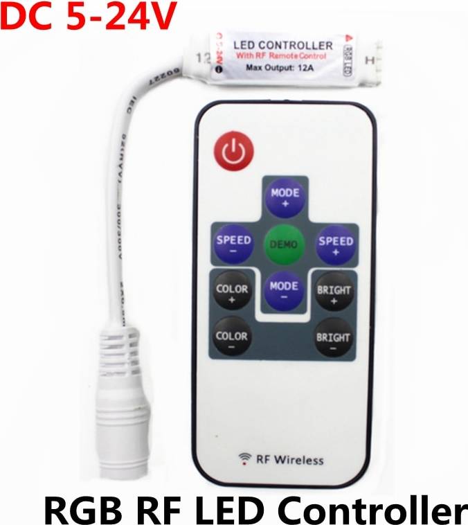 Rgb Rf Wireless Mini Led Controller Remote Driver Dimmer Fjärrkontroll för belysning