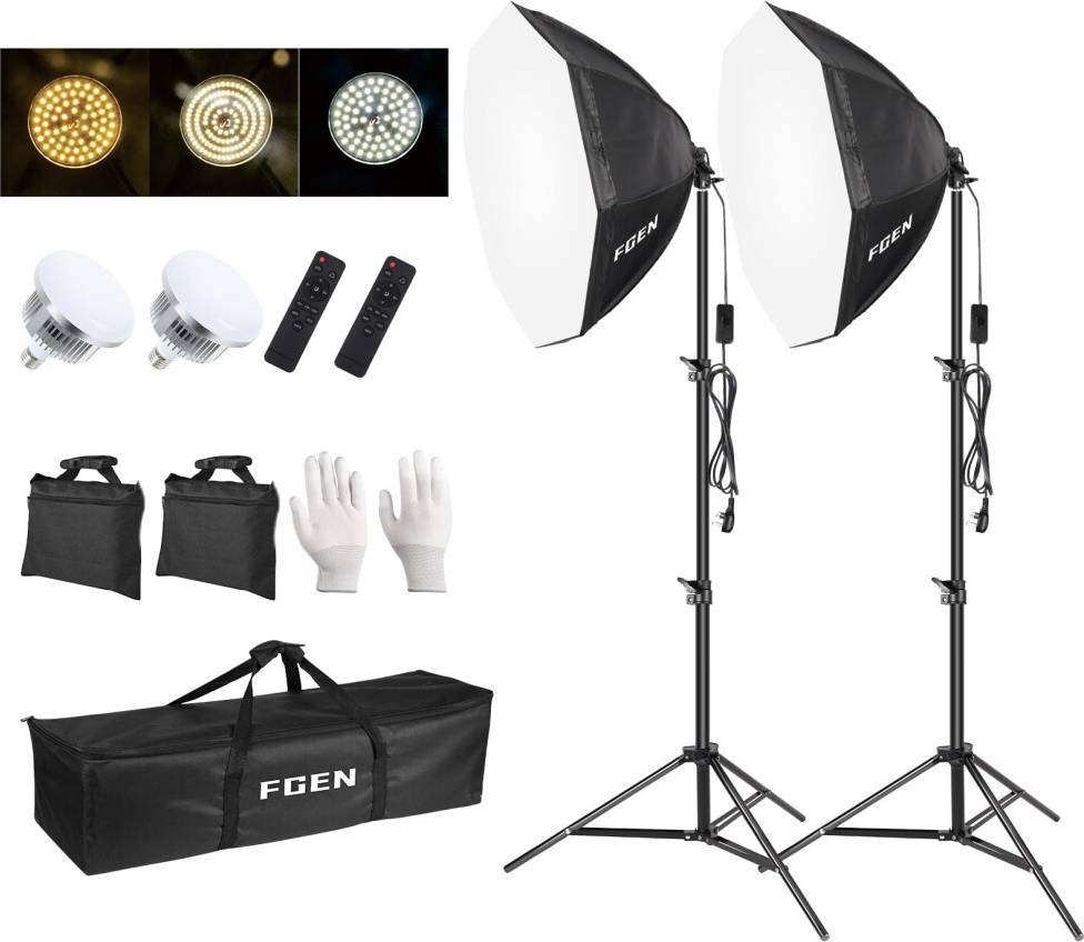 Softbox lighting kit FGen 135W LED Bulb Softbox Lighting Kit