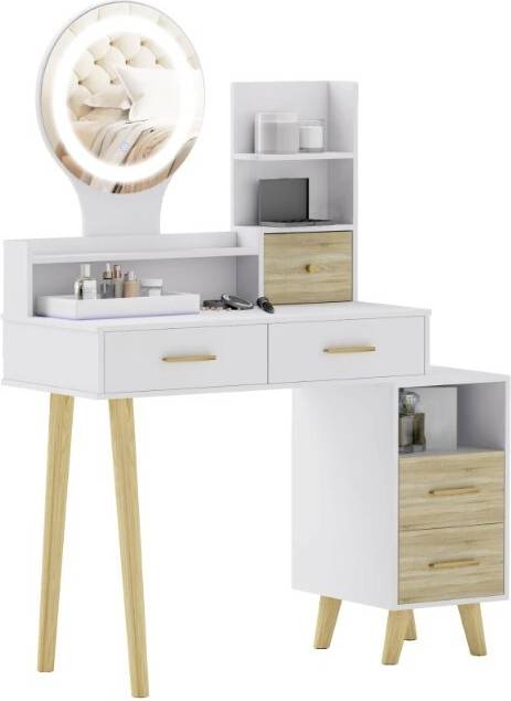 Vanity dressing table with mirror Homcom With Mirror Vanity Dressing Table