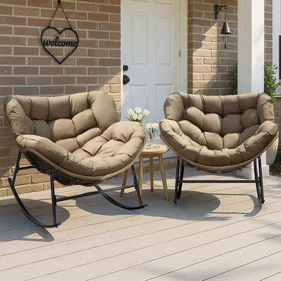 Papasan Outdoor Rocking Papasan Chair 450 lb