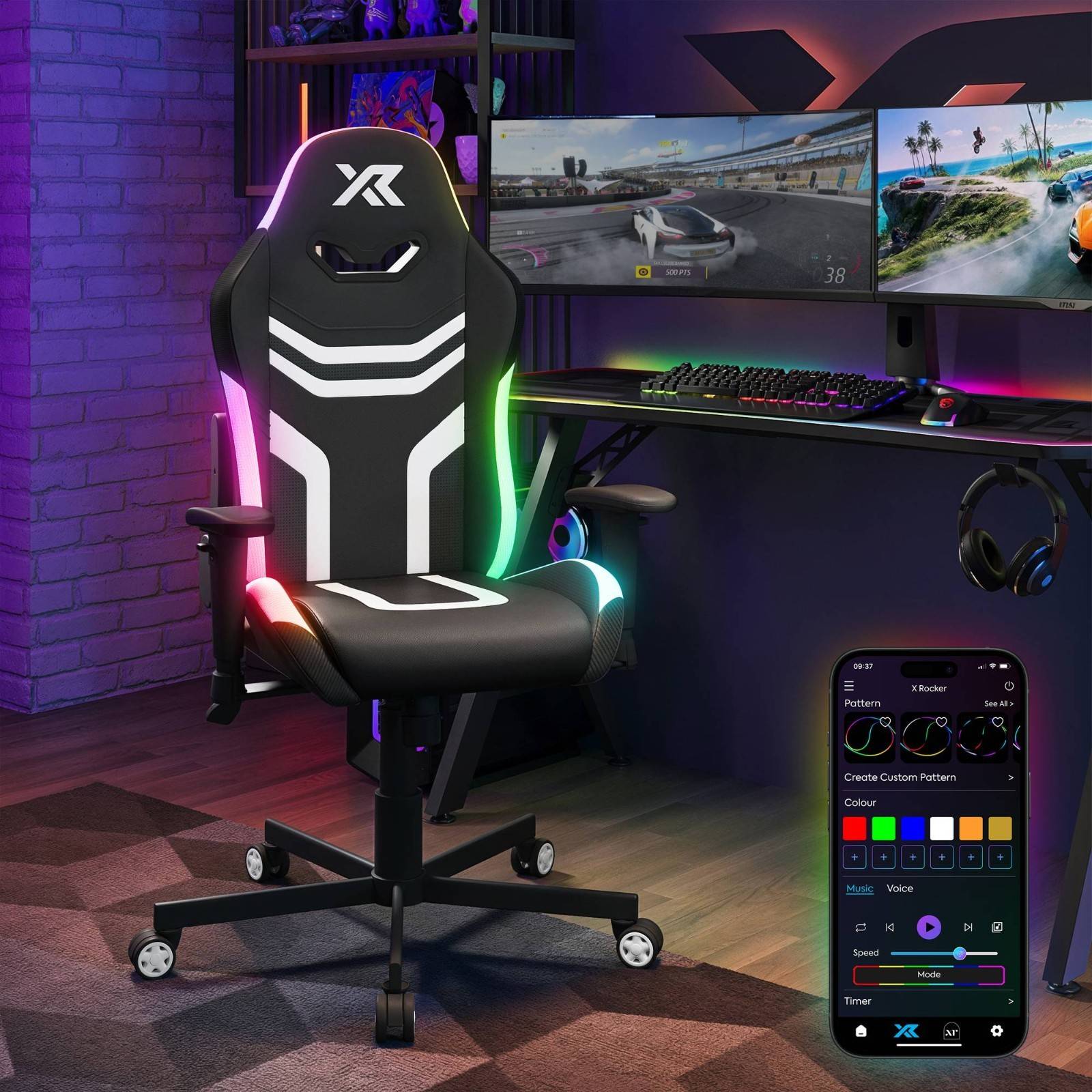 X rocker gaming chair X-Rocker Agility Compact Rgb Gaming Chair