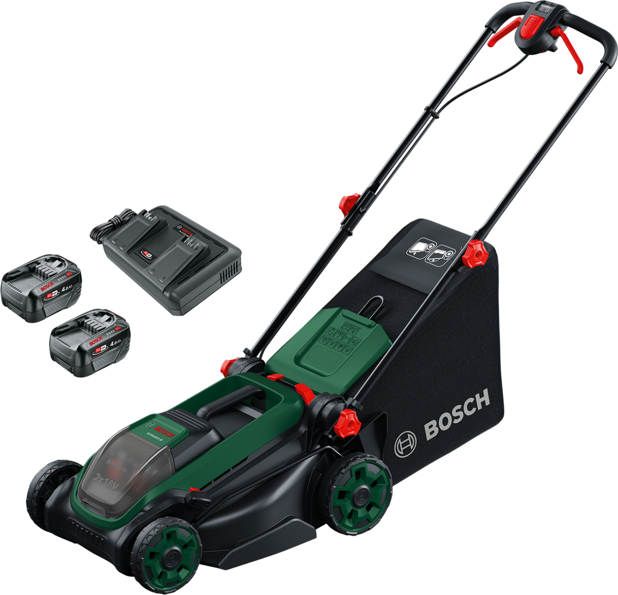 Bosch Akku Rasenmäher Rotak18V2 38 Set Akku-Rasenmäher