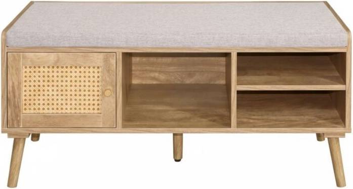 1-Door Bench Rattan Front L100 cm