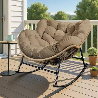 Papasan Outdoor Rocking Papasan Chair 450 lb