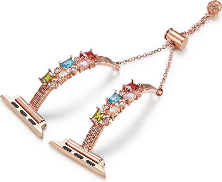 Apple watch 10 rose Colored Square Rhinestones Watch Band Apple Watch