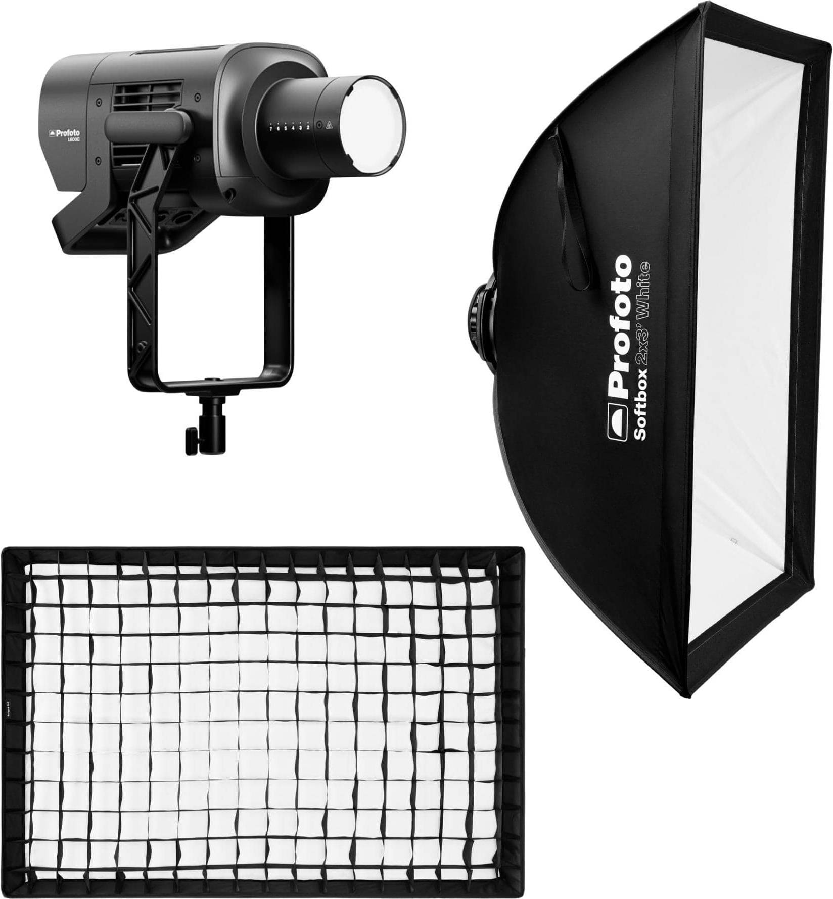 Profoto L600C LED Light Bundle Rectangular Softbox Softgrid
