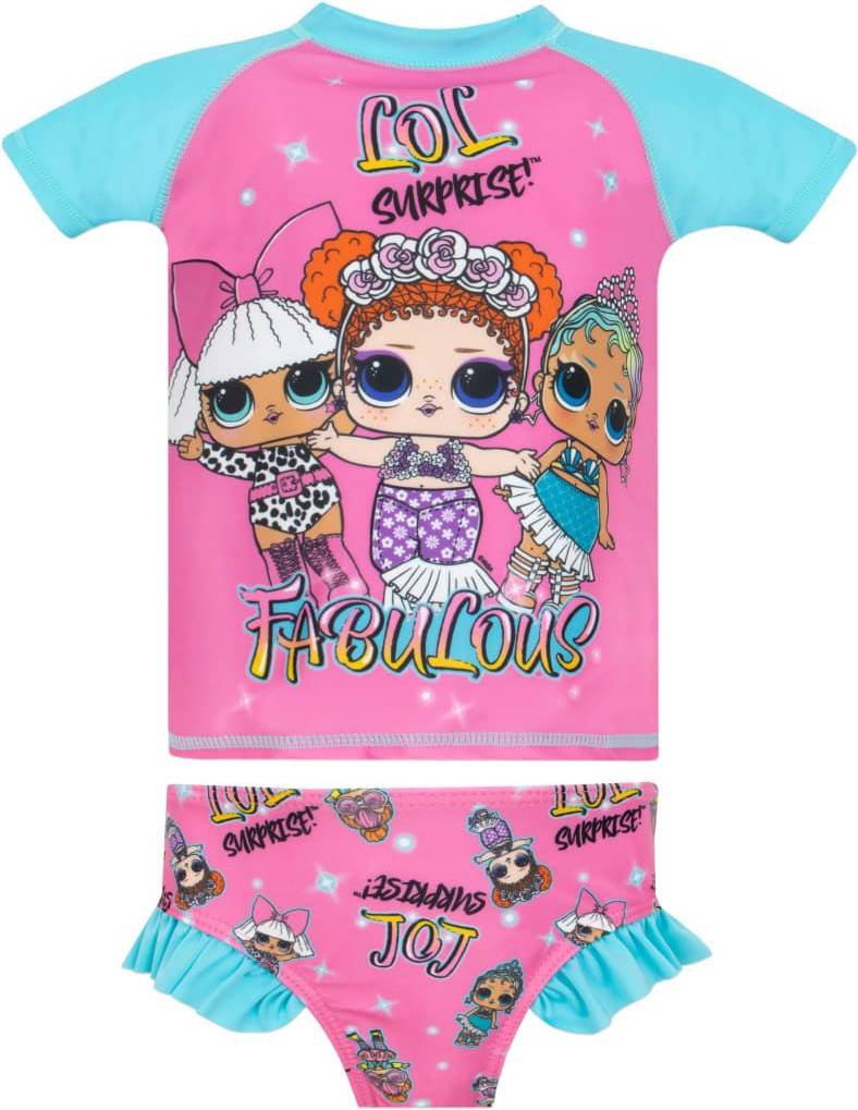 Girls Rash Guard Swim Set - Pink
