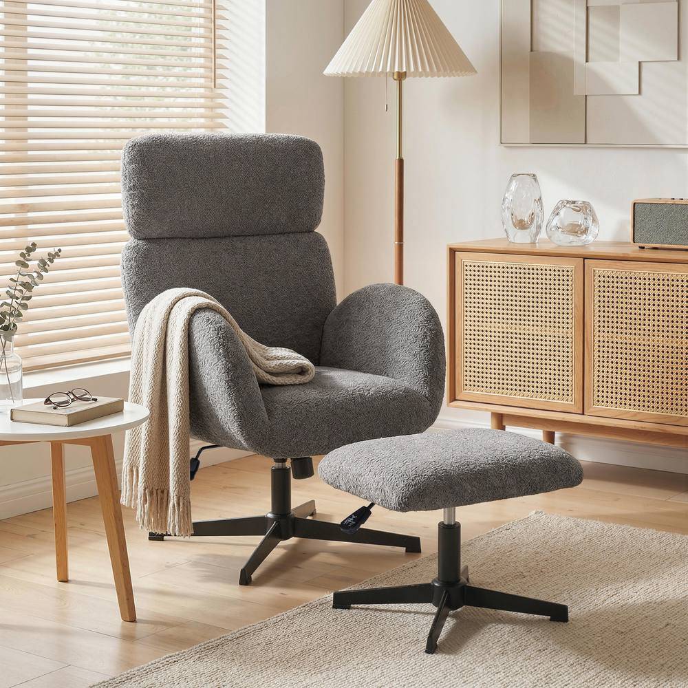 Homcom Swivel Rocking Accent Chair - Grey Rocking Chair