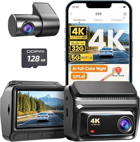 Rear dash cam DDPAI 4K Dash Cam Front Rear 32G eMMC