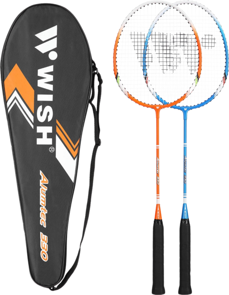 Northix Badminton Set 2 Rackets Blue Orange