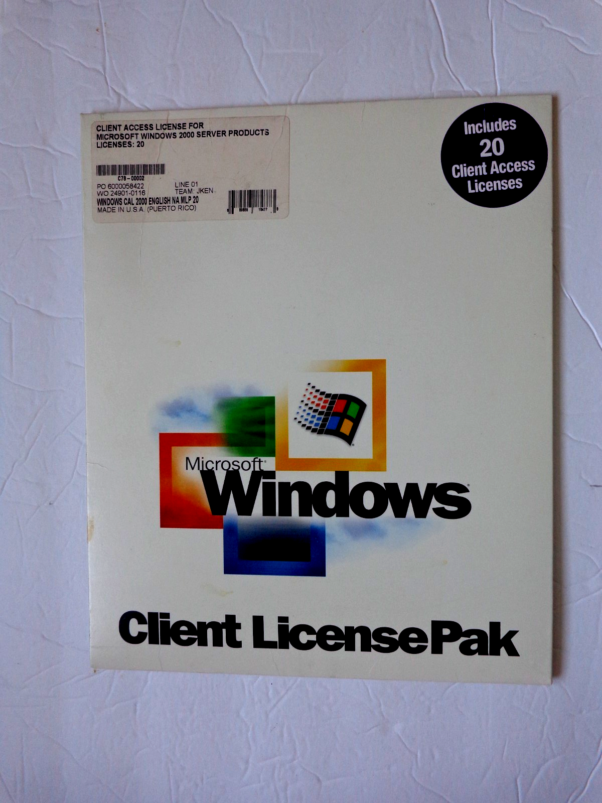 Microsoft Windows 2000 Server Client License Pak