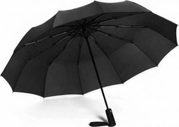 B&Q Rib Automatic Compact Travel Umbrella Windproof Strong Folding