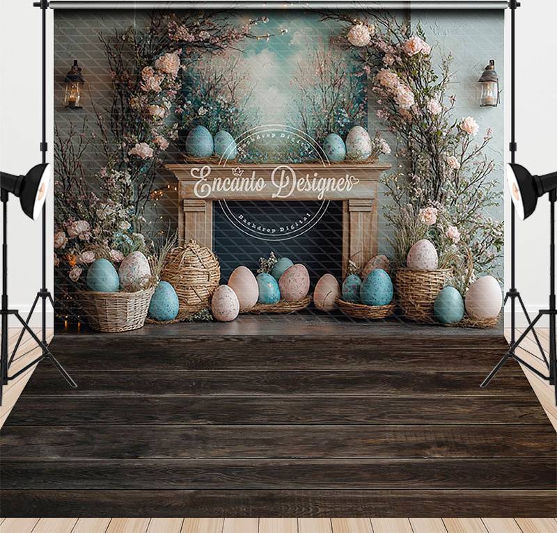 Fireplace mantel Rustic Easter Fireplace Mantel Backdrop