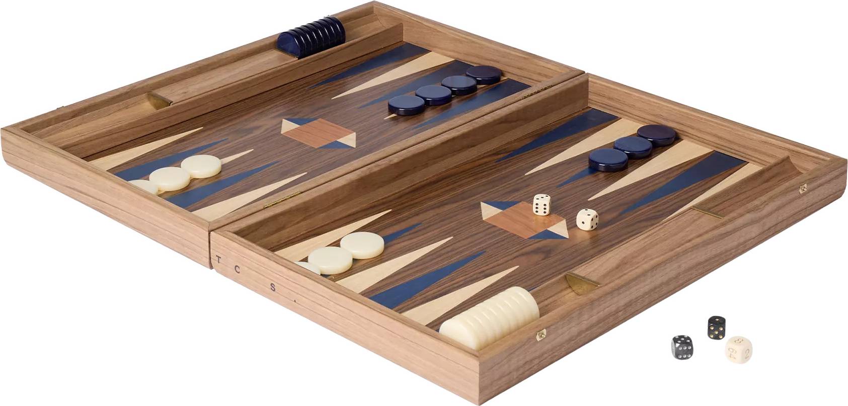 Milos Backgammon Set Blue Red