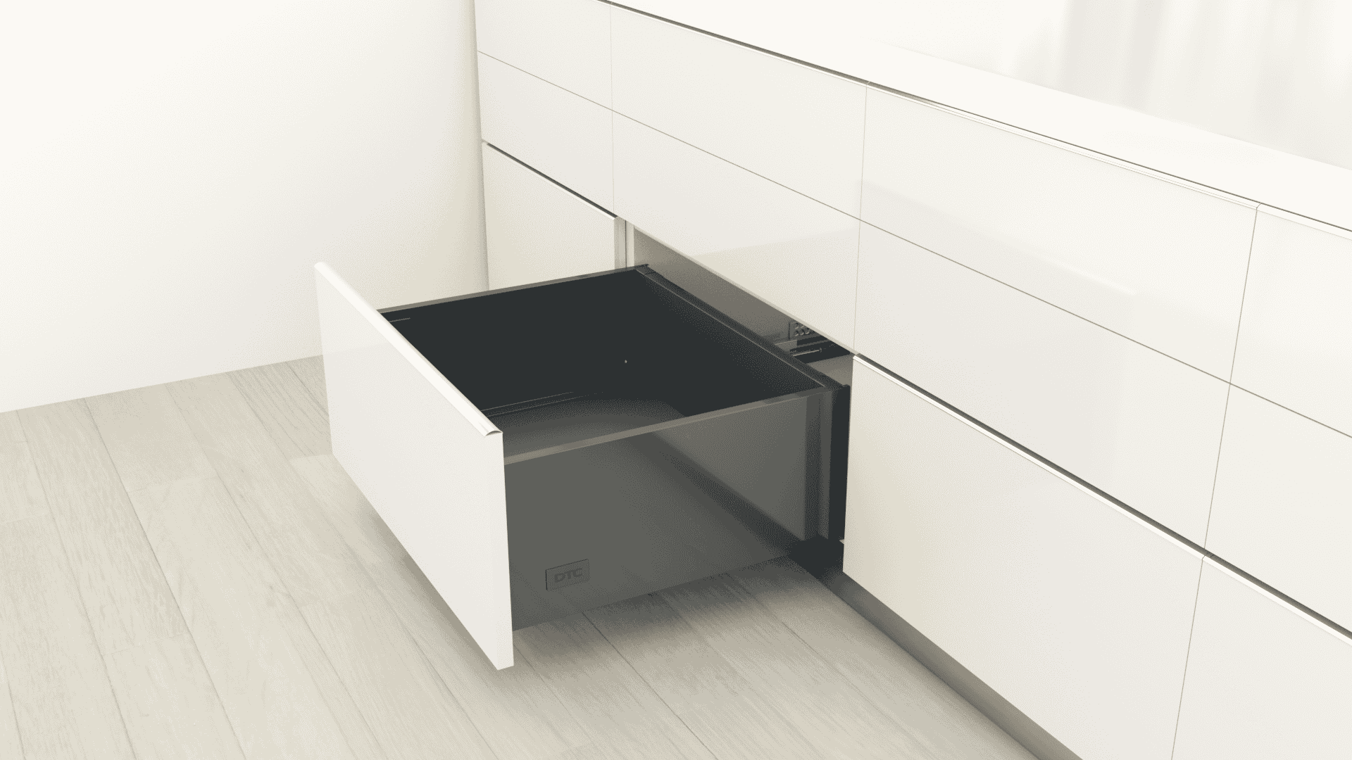 Grey kitchen cabinets Soft Close High Drawer Pack Without Rods - Matte Grey