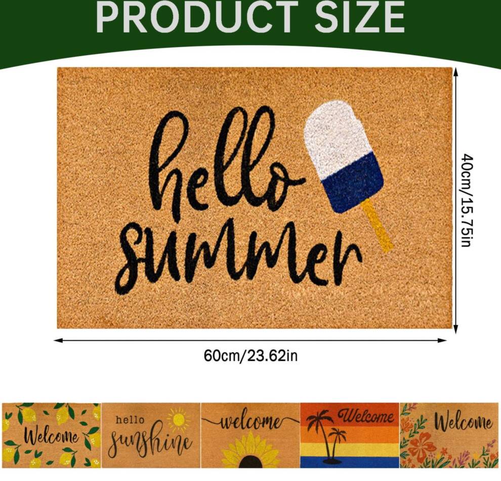 Hello Summer Welcome Mat Outdoor Door Rug