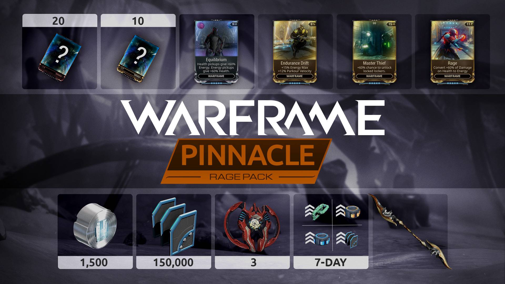 Warframe Rage Pinnacle Pack Steam Key
