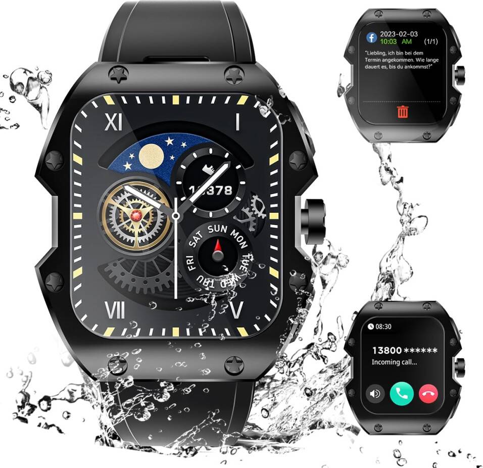 Military Smart Watch 1.91 Inch Curved Display