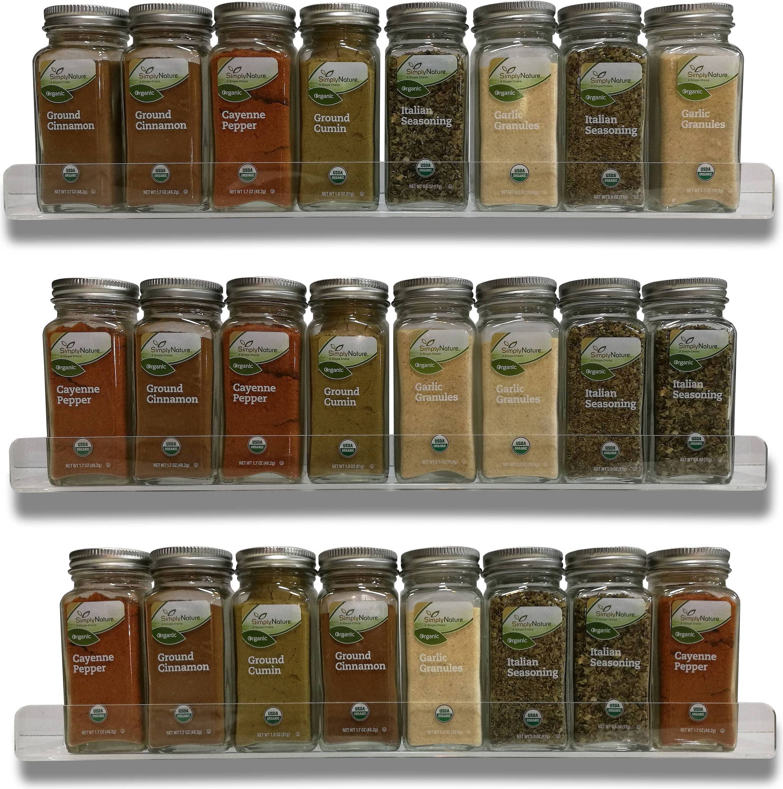 Etsy Clear Acrylic Invisible Spice Rack 3 Shelf Set