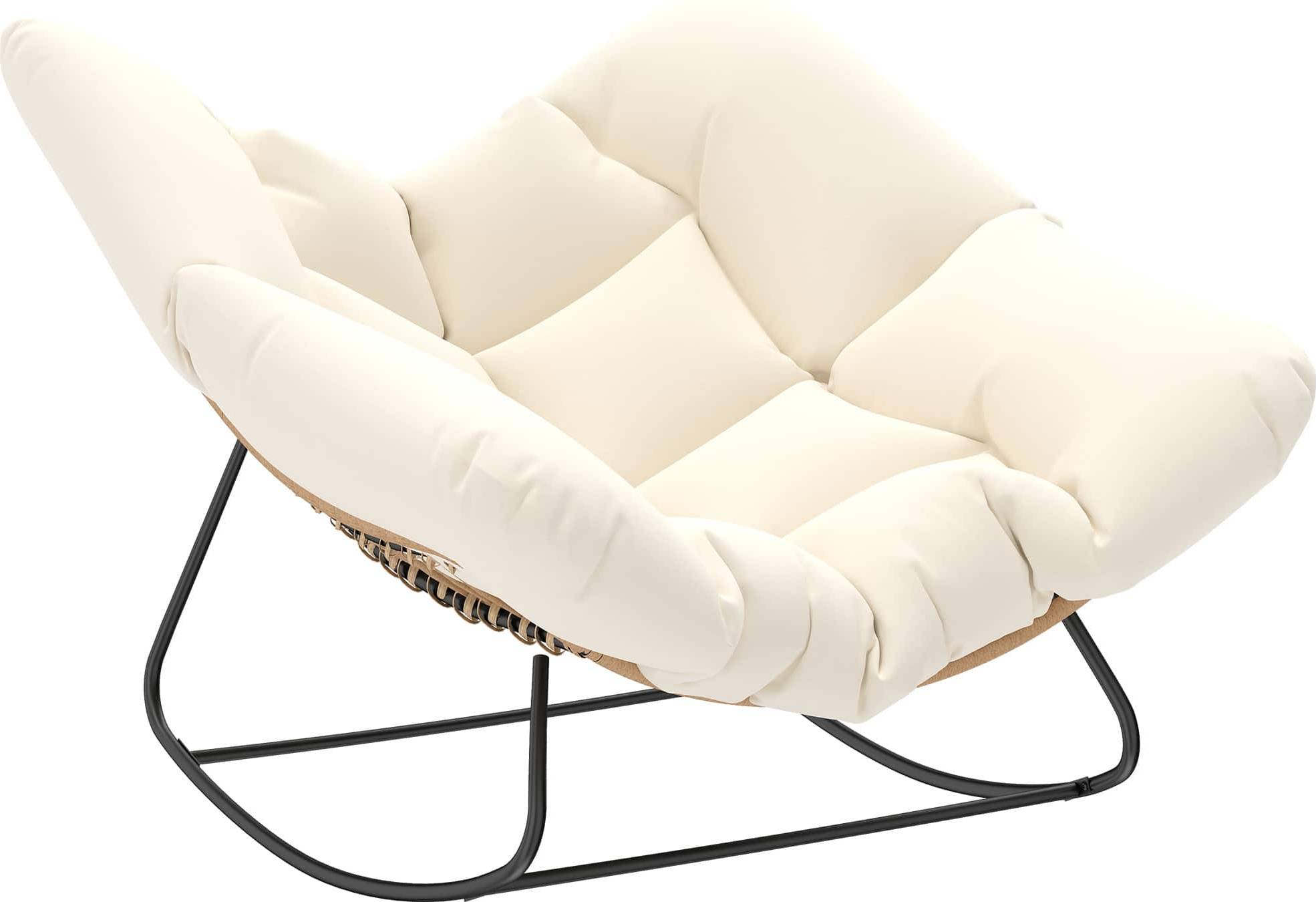 Papasan OutSunny Papasan Rocking Chair With Cushion Oversized