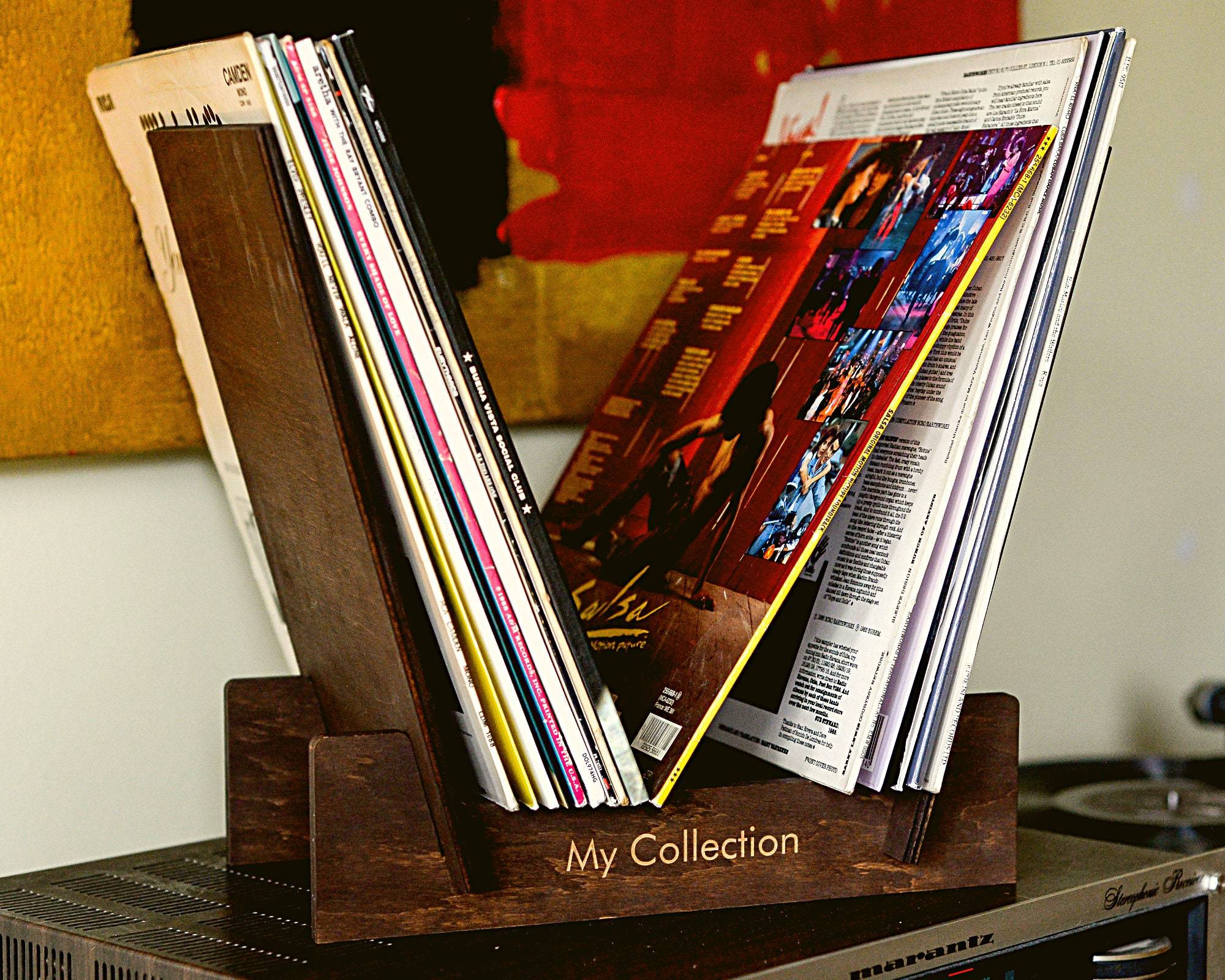 Vinyl record storage Etsy Personalized Vinyl Record Storage Rack