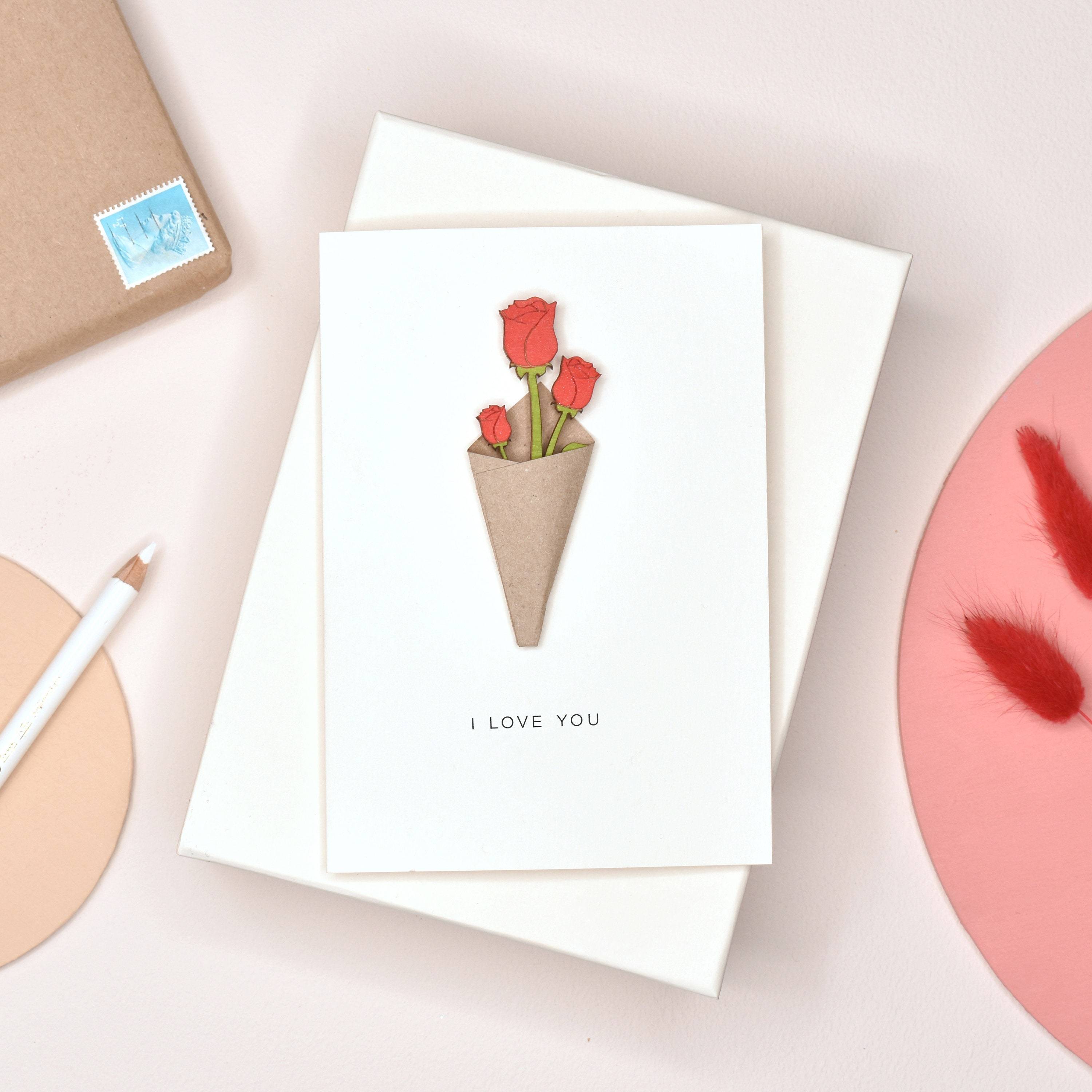 Red roses Etsy Red Roses Birthday Card Personalised