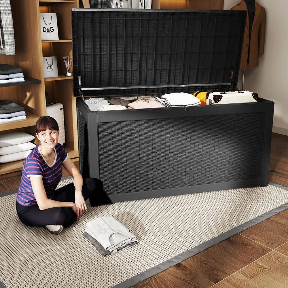 Large garden storage box Black Pattern 260 Gallon Large Storage Box