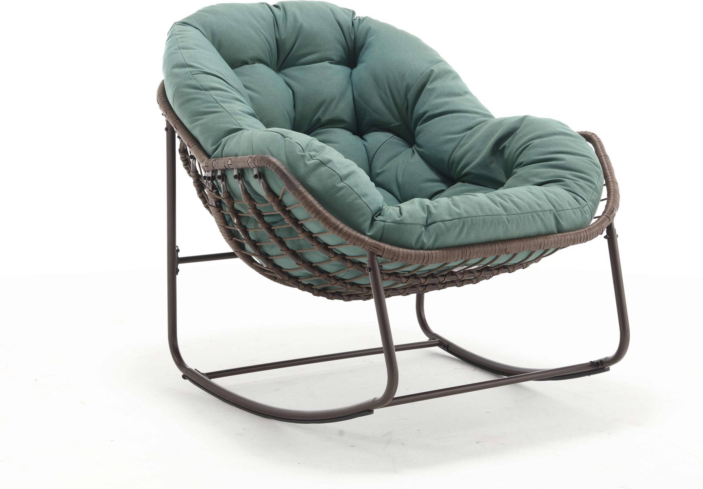 Wicker egg chairs Outdoor Oversized Wicker Egg Rocking Chair Light Green