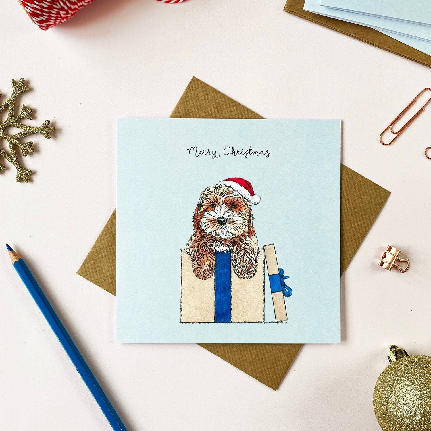 Festive Cockapoo Christmas Card
