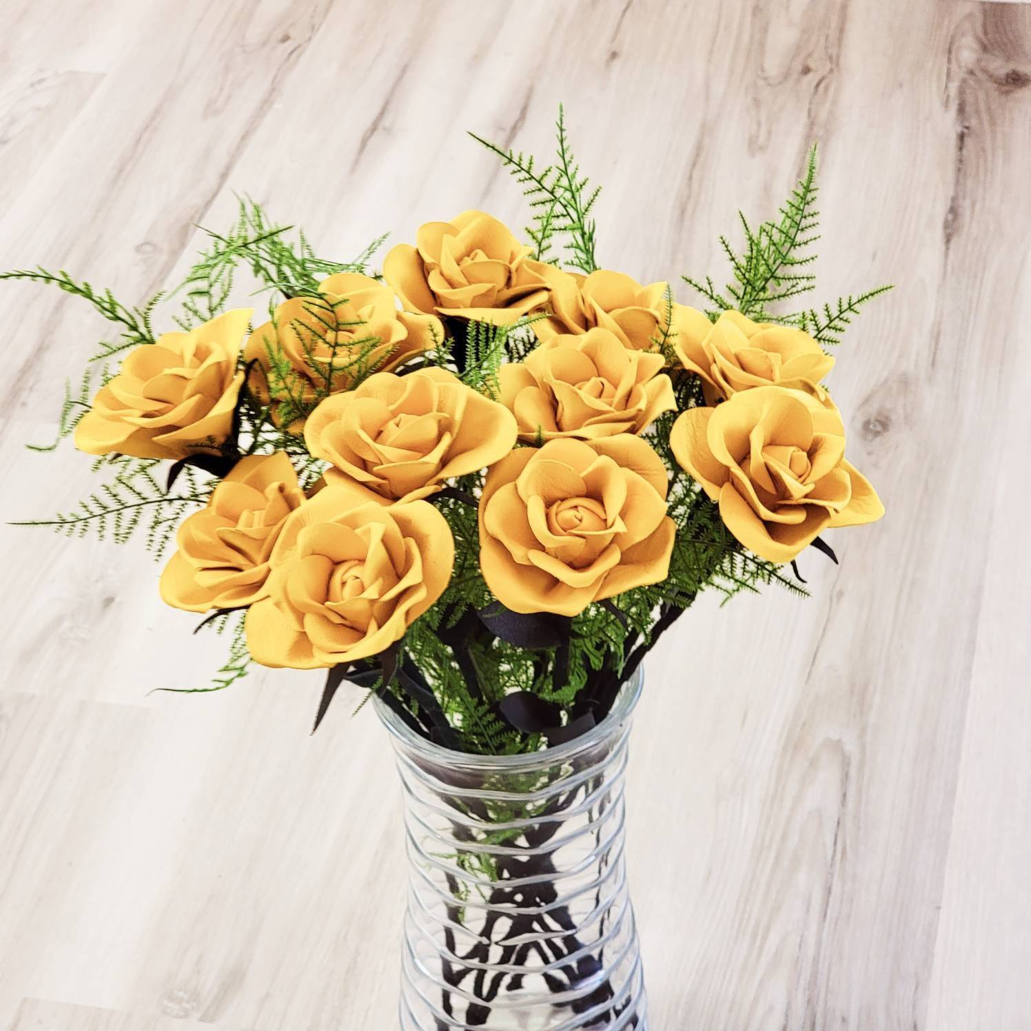 Yellow roses Etsy Hand Painted Yellow Leather Roses