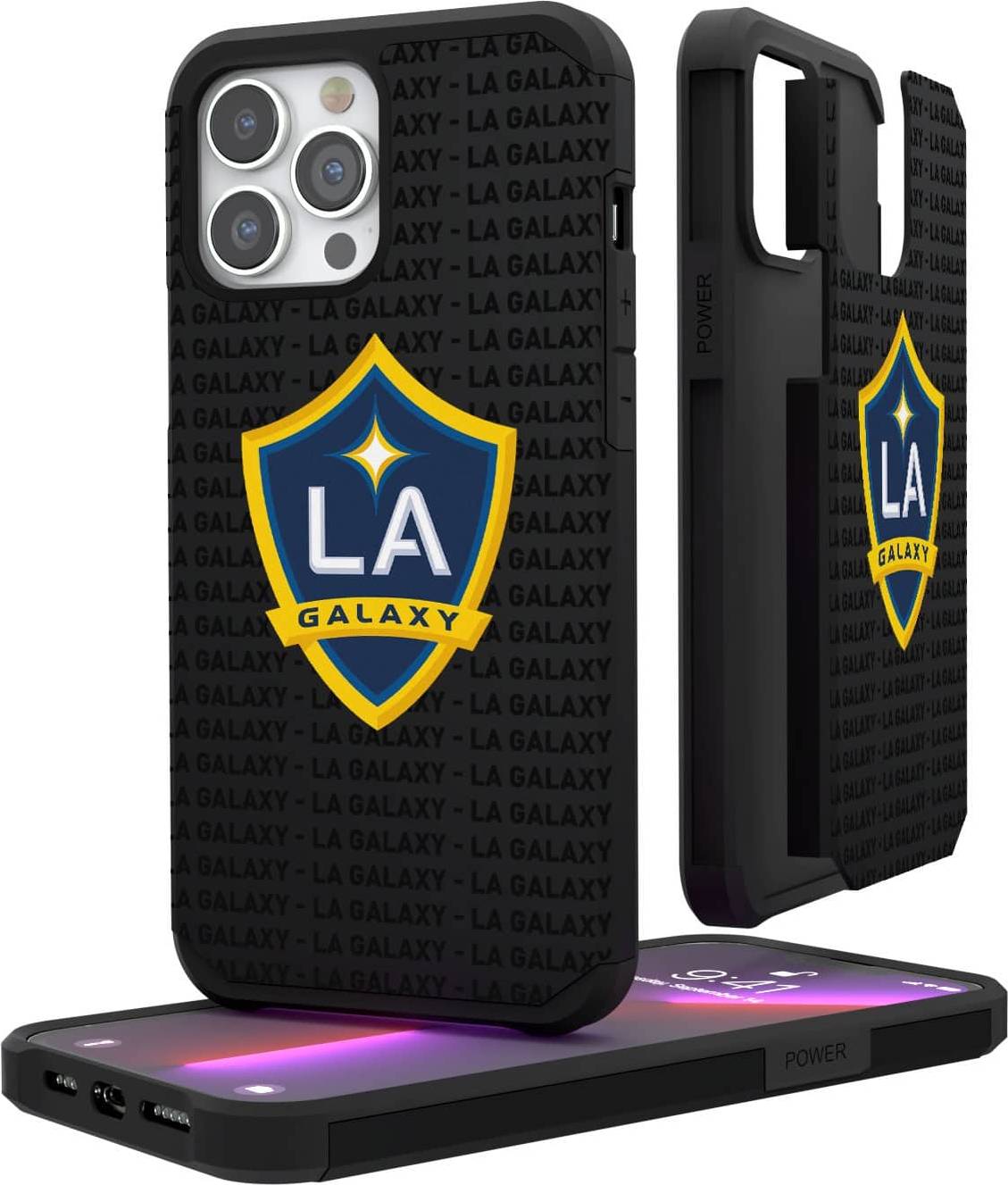 Galaxy iPhone Text Backdrop Rugged Case
