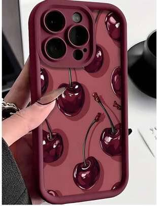 Shein TPU Soft Shockproof Cherry Pattern Case