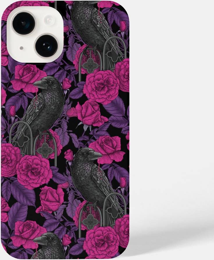 Pink roses Zazzle Ravens Pink Roses iPhone Case