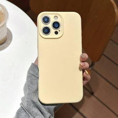 Shein Silicone Solid Color Lens Protection Phone Case