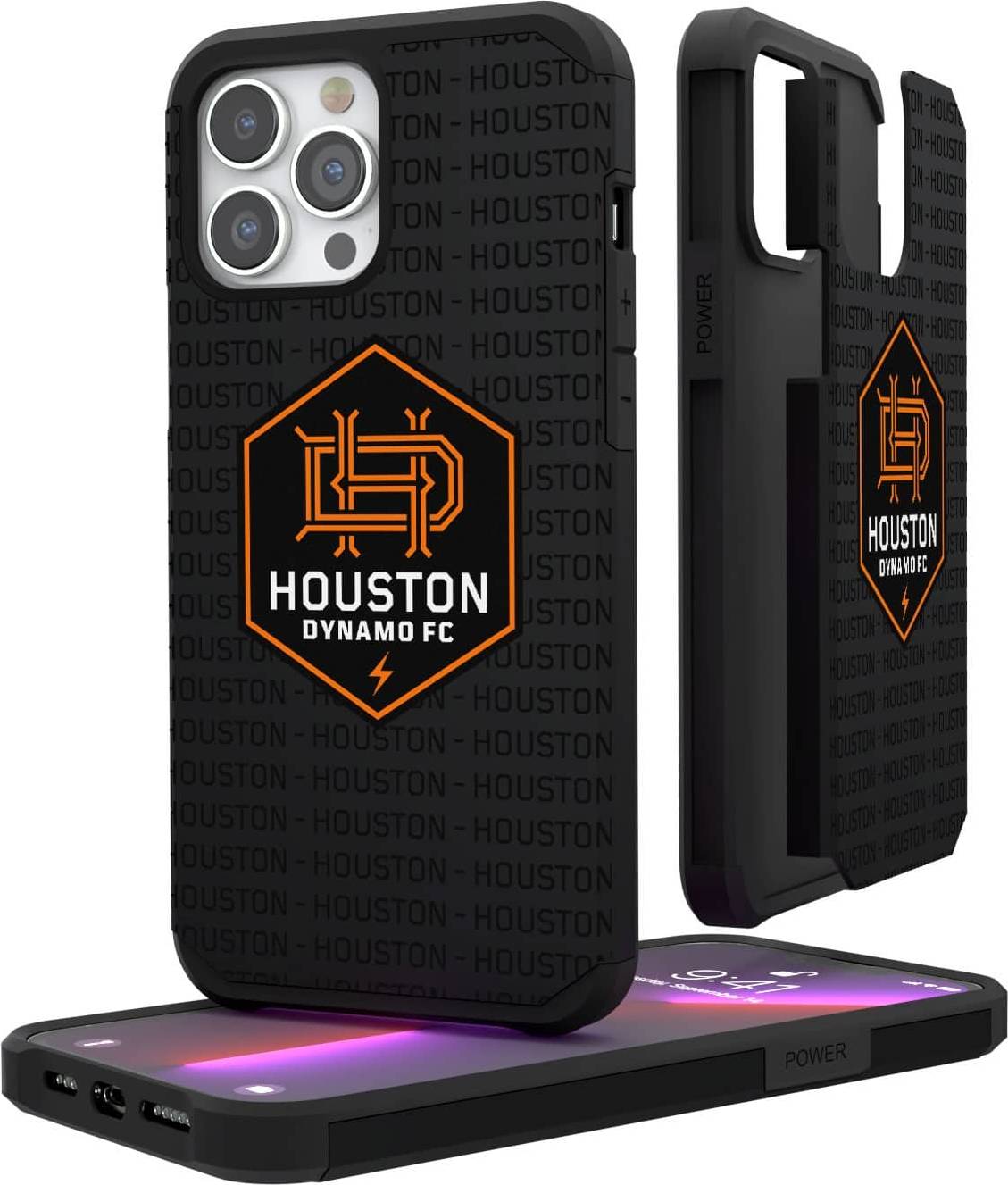 Keyscaper Houston Dynamo FC iPhone Text Backdrop Rugged Case