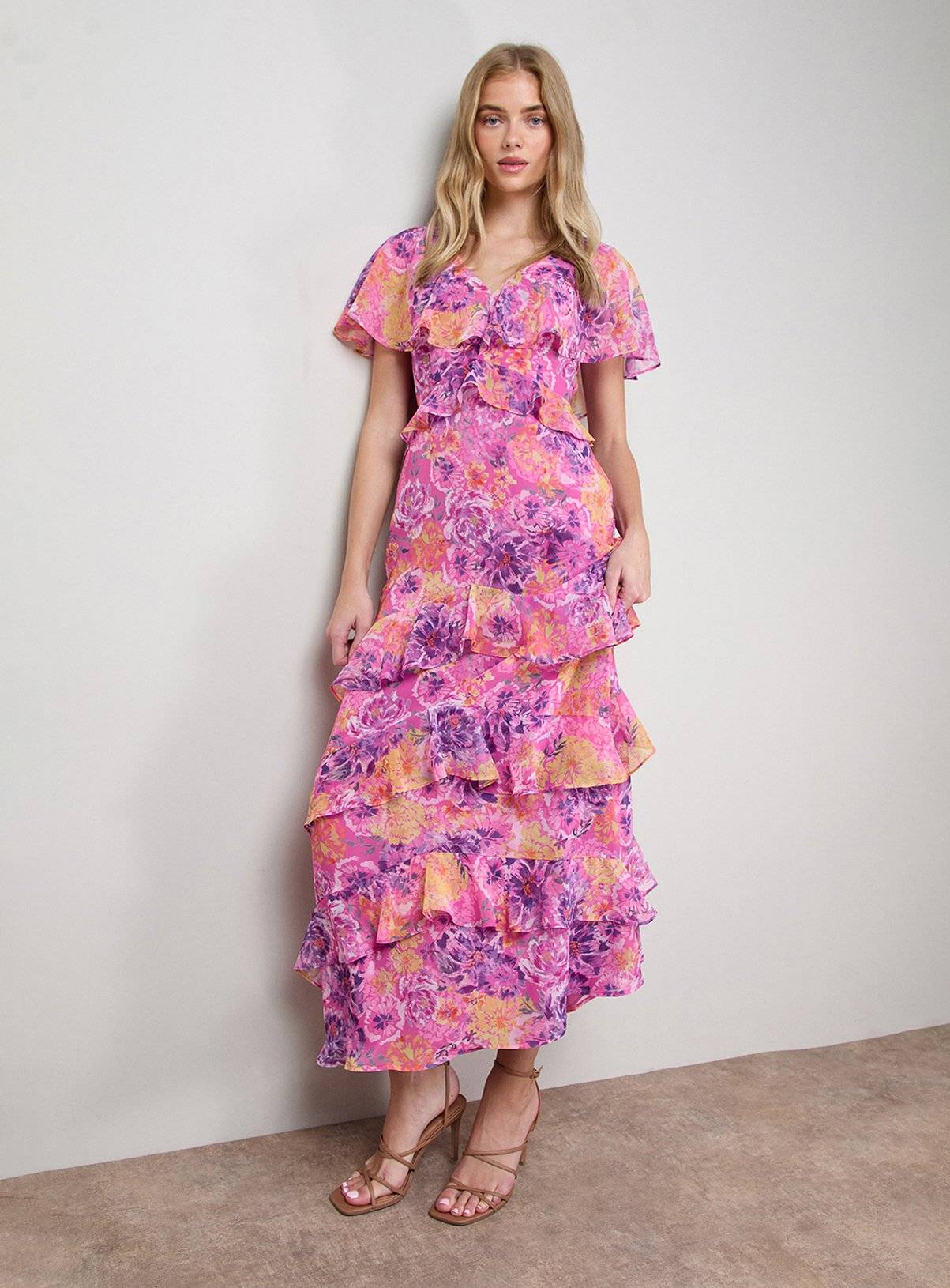 Oasis Ruffle Detail Maxi Dress