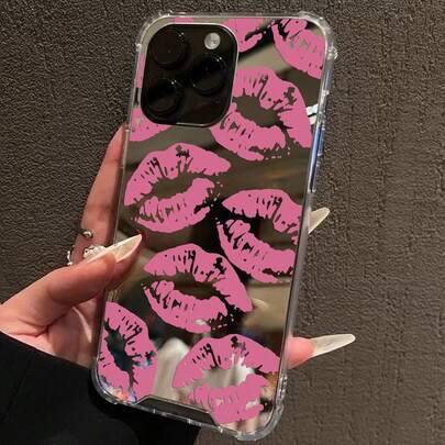 Shein Red Lip Pattern Shockproof Phone Case