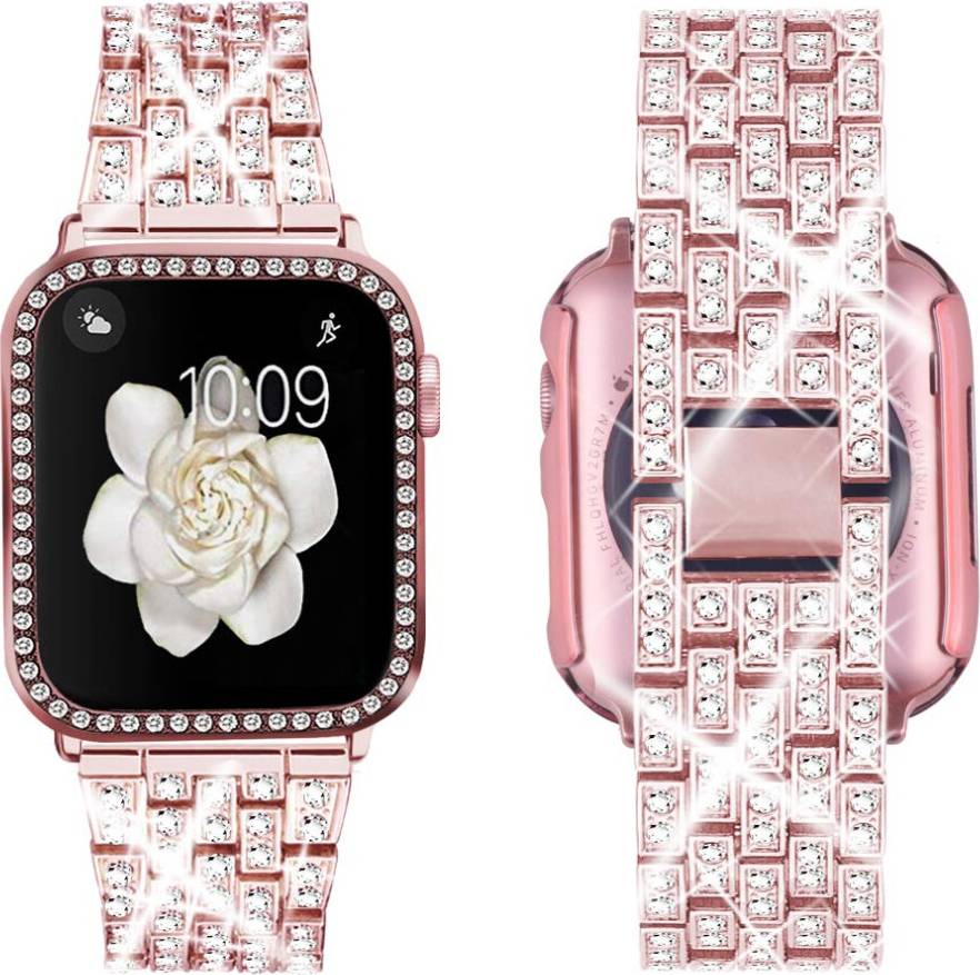Supoix Compatible Apple Watch Band 38mm Rhinestone Case