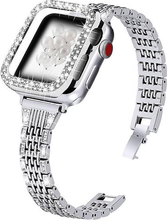 7 Beads Smart Watch Strap Rhinestone Case